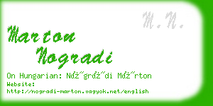 marton nogradi business card